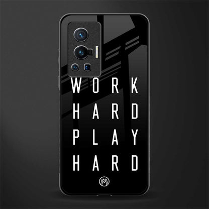work hard play hard glass case for vivo x70 pro image