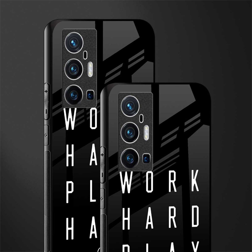 work hard play hard glass case for vivo x70 pro plus image-2