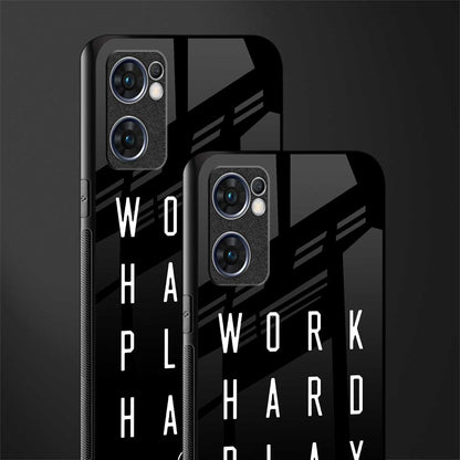 work hard play hard glass case for oppo reno7 5g image-2