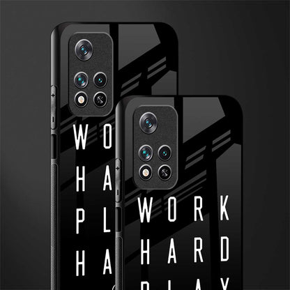 work hard play hard glass case for poco m4 pro 5g image-2