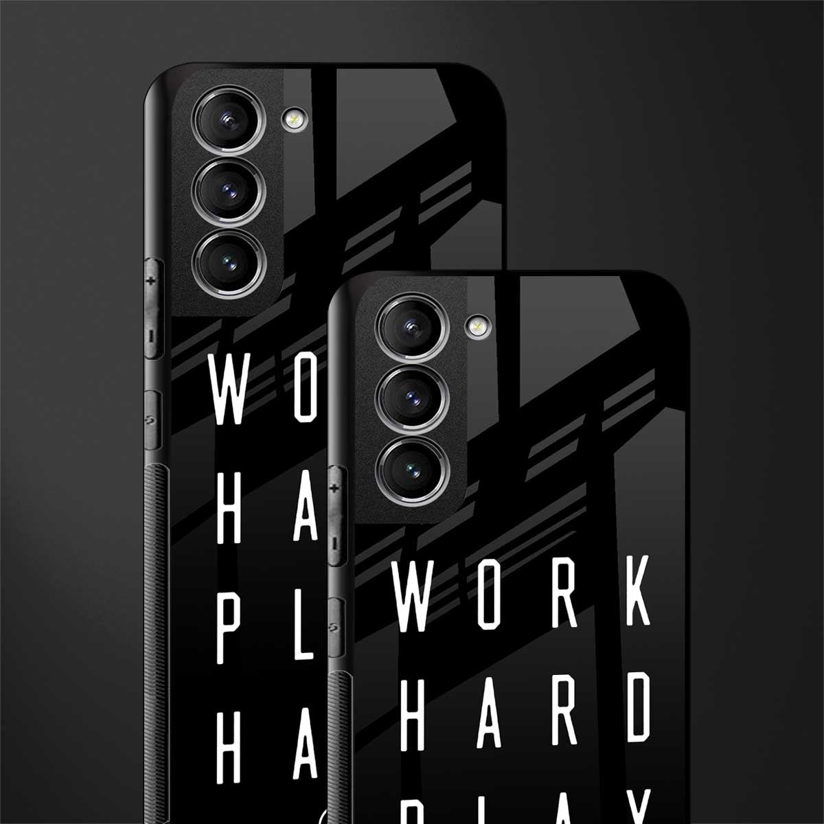 work hard play hard glass case for samsung galaxy s21 image-2
