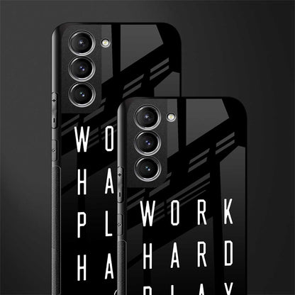 work hard play hard glass case for samsung galaxy s21 image-2