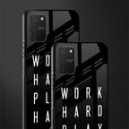 work hard play hard glass case for samsung galaxy s10 lite image-2