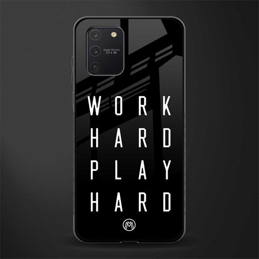 work hard play hard glass case for samsung galaxy a91 image