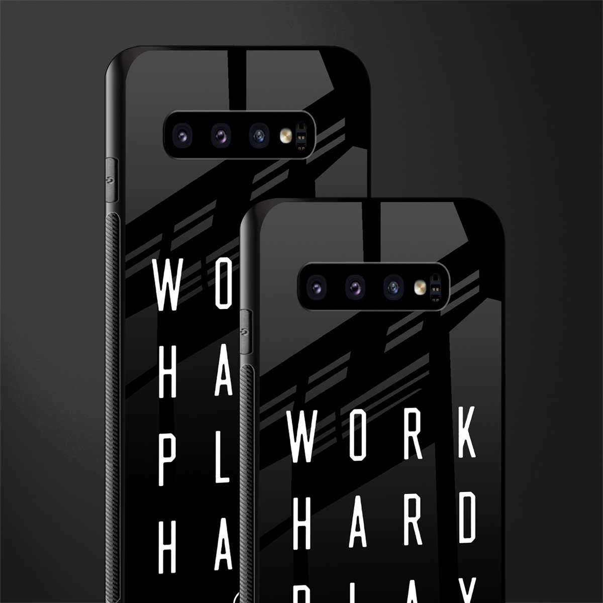 work hard play hard glass case for samsung galaxy s10 plus image-2