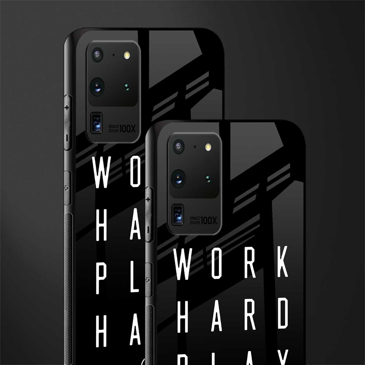 work hard play hard glass case for samsung galaxy s20 ultra image-2