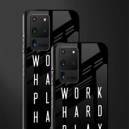 work hard play hard glass case for samsung galaxy s20 ultra image-2