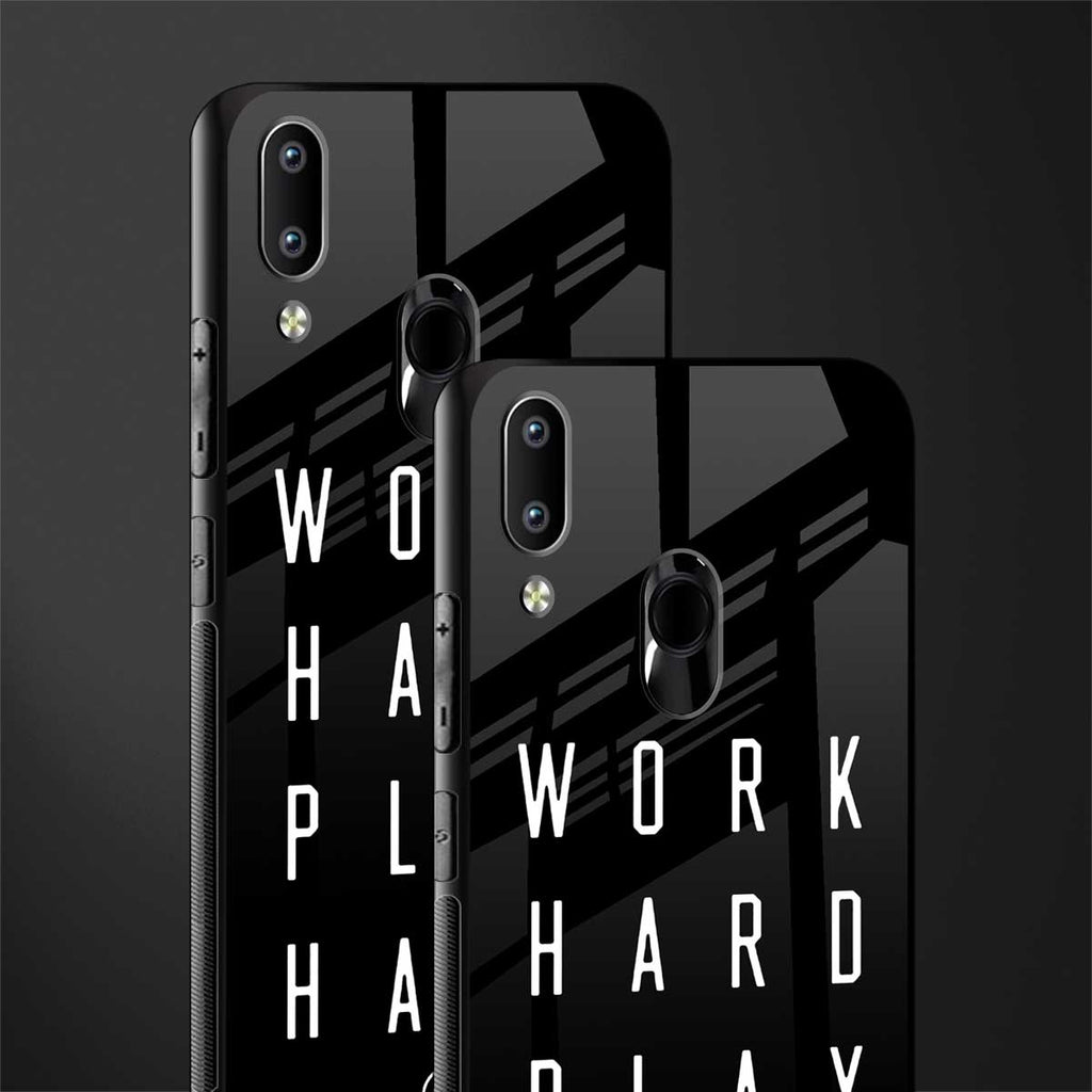 work hard play hard glass case for vivo y91 image-2