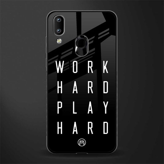 work hard play hard glass case for vivo y91 image