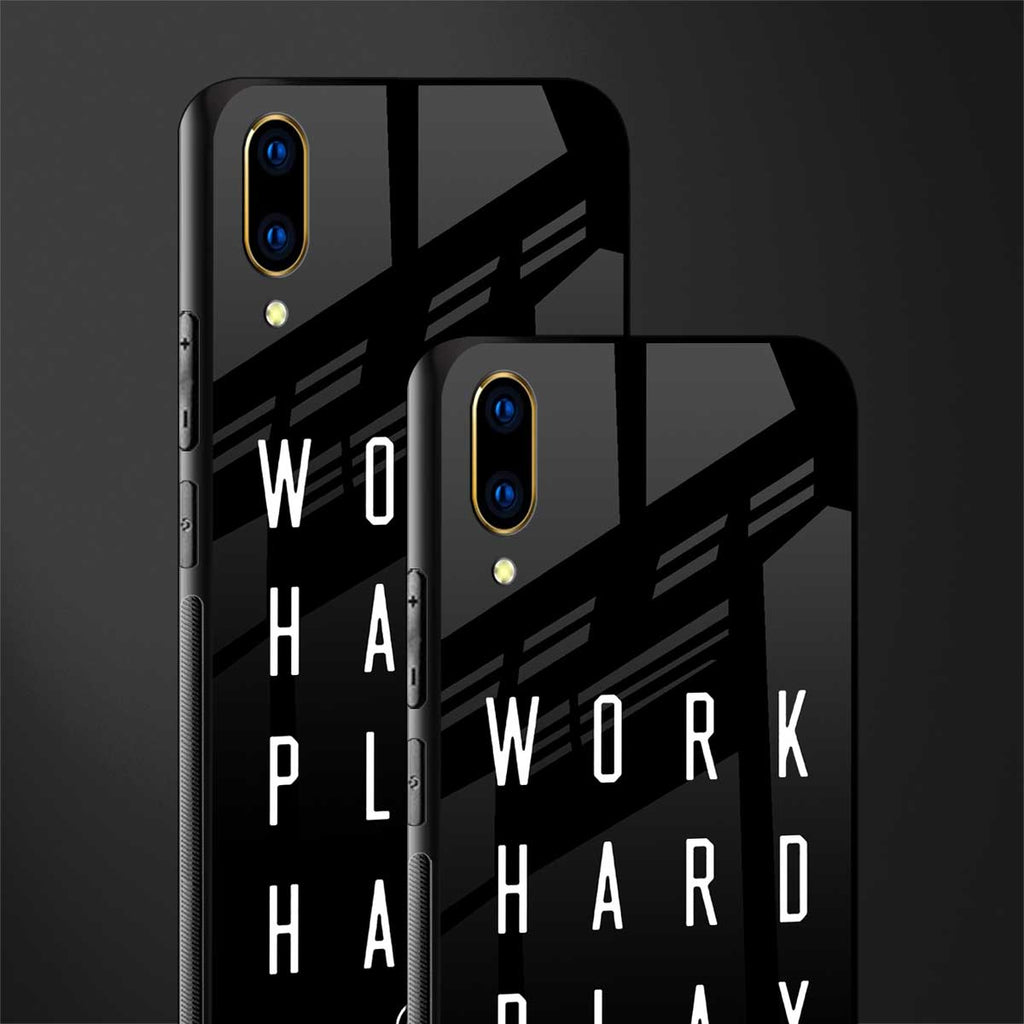 work hard play hard glass case for vivo v11 pro image-2