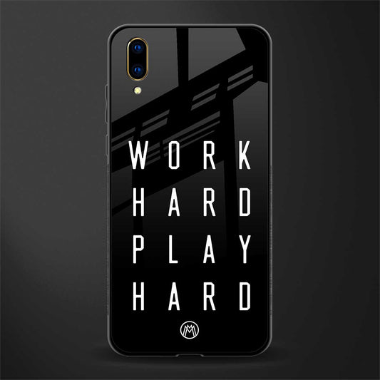 work hard play hard glass case for vivo v11 pro image