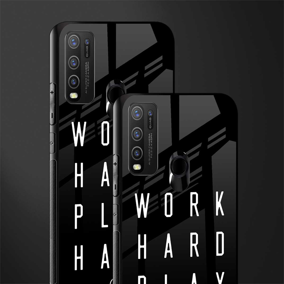 work hard play hard glass case for vivo y30 image-2