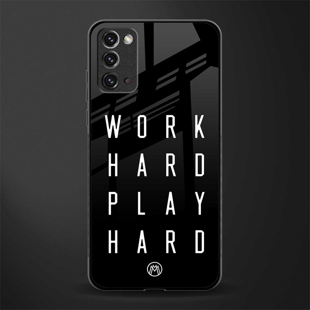 work hard play hard glass case for samsung galaxy note 20 image