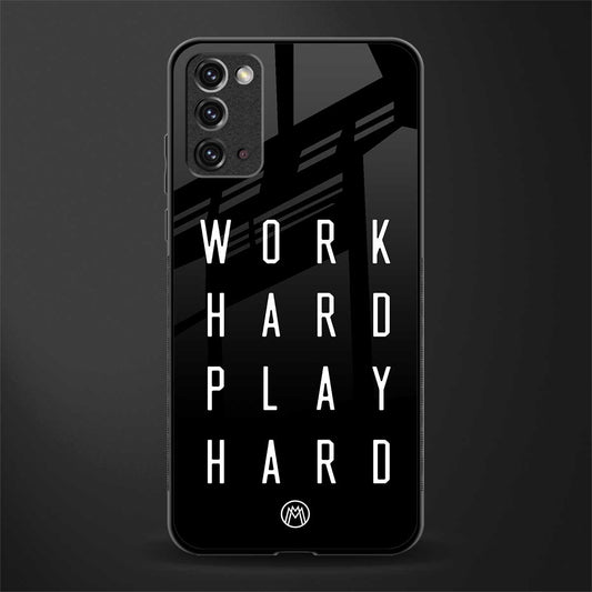 work hard play hard glass case for samsung galaxy note 20 image