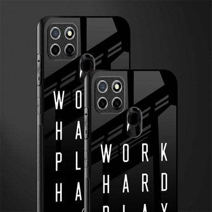 work hard play hard glass case for realme narzo 30a image-2