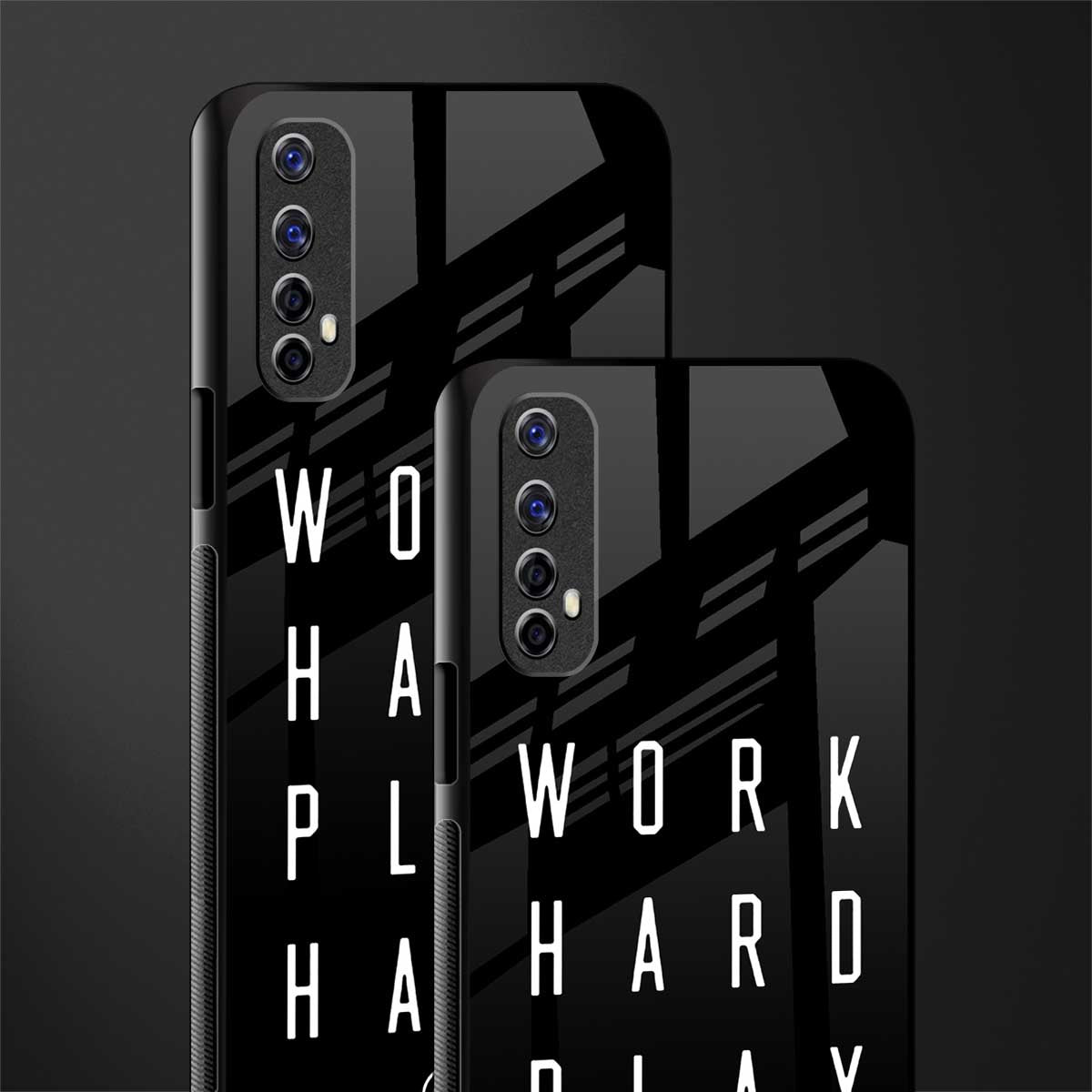 work hard play hard glass case for realme 7 image-2