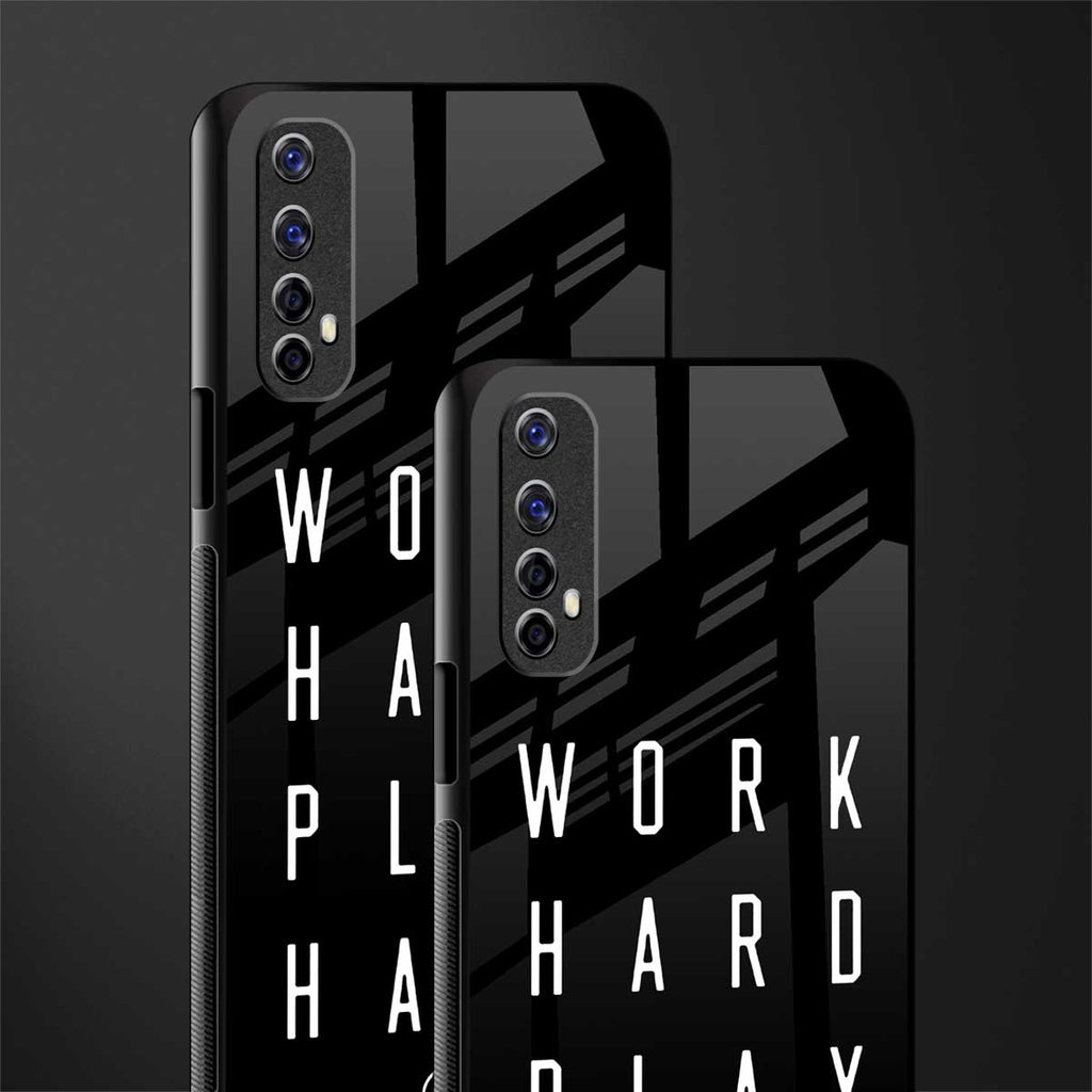 work hard play hard glass case for realme narzo 20 pro image-2
