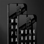 work hard play hard glass case for poco m2 image-2