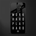 work hard play hard glass case for poco m2 image