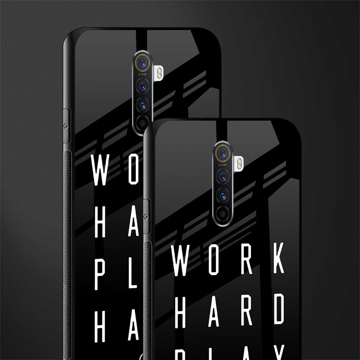 work hard play hard glass case for realme x2 pro image-2