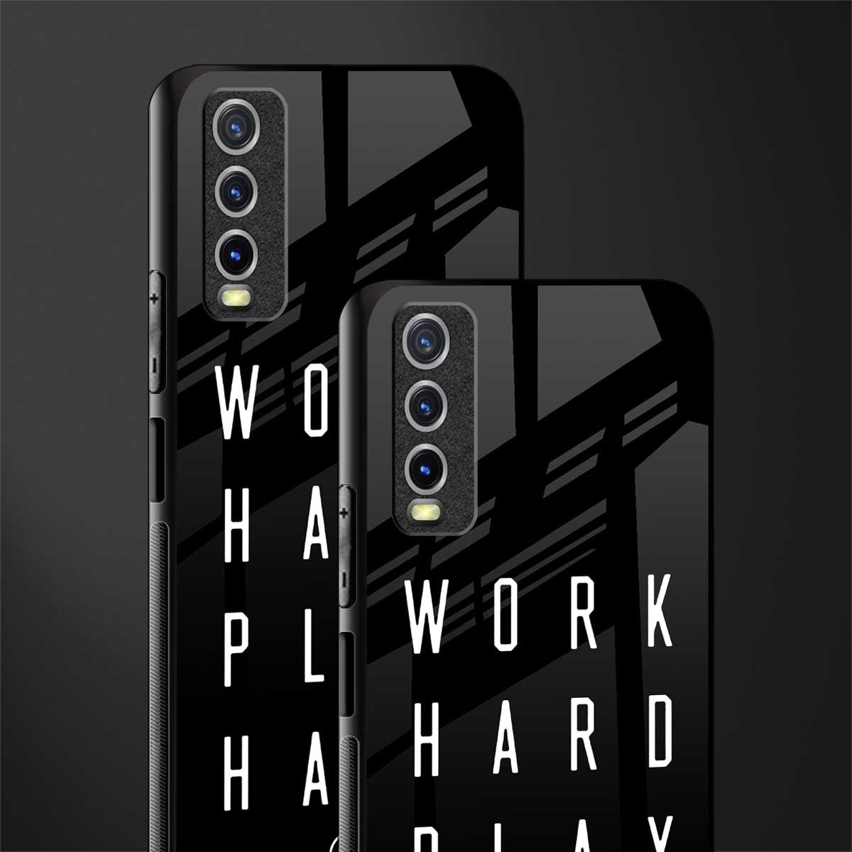 work hard play hard glass case for vivo y20i vivo y20t image-2