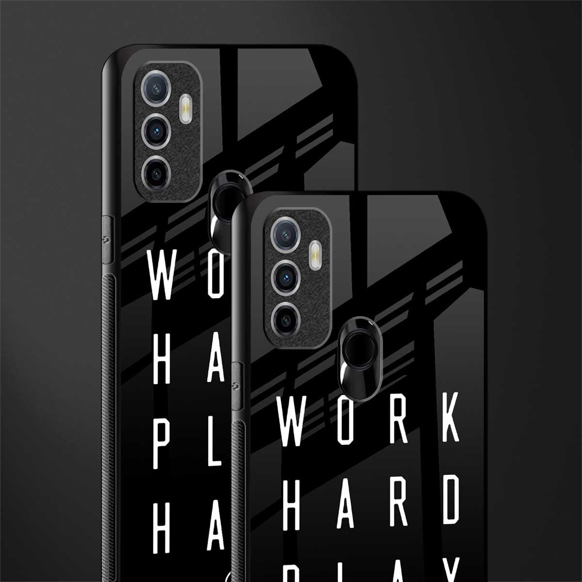 work hard play hard glass case for oppo a53 image-2