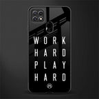 work hard play hard glass case for oppo a15 image