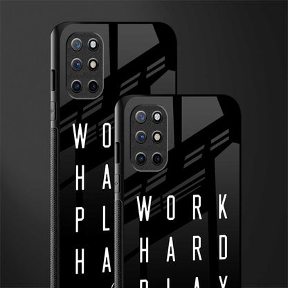 work hard play hard glass case for oneplus 8t image-2