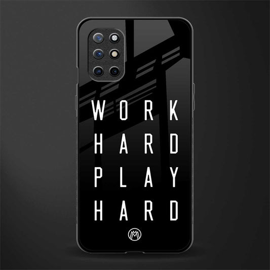 work hard play hard glass case for oneplus 8t image