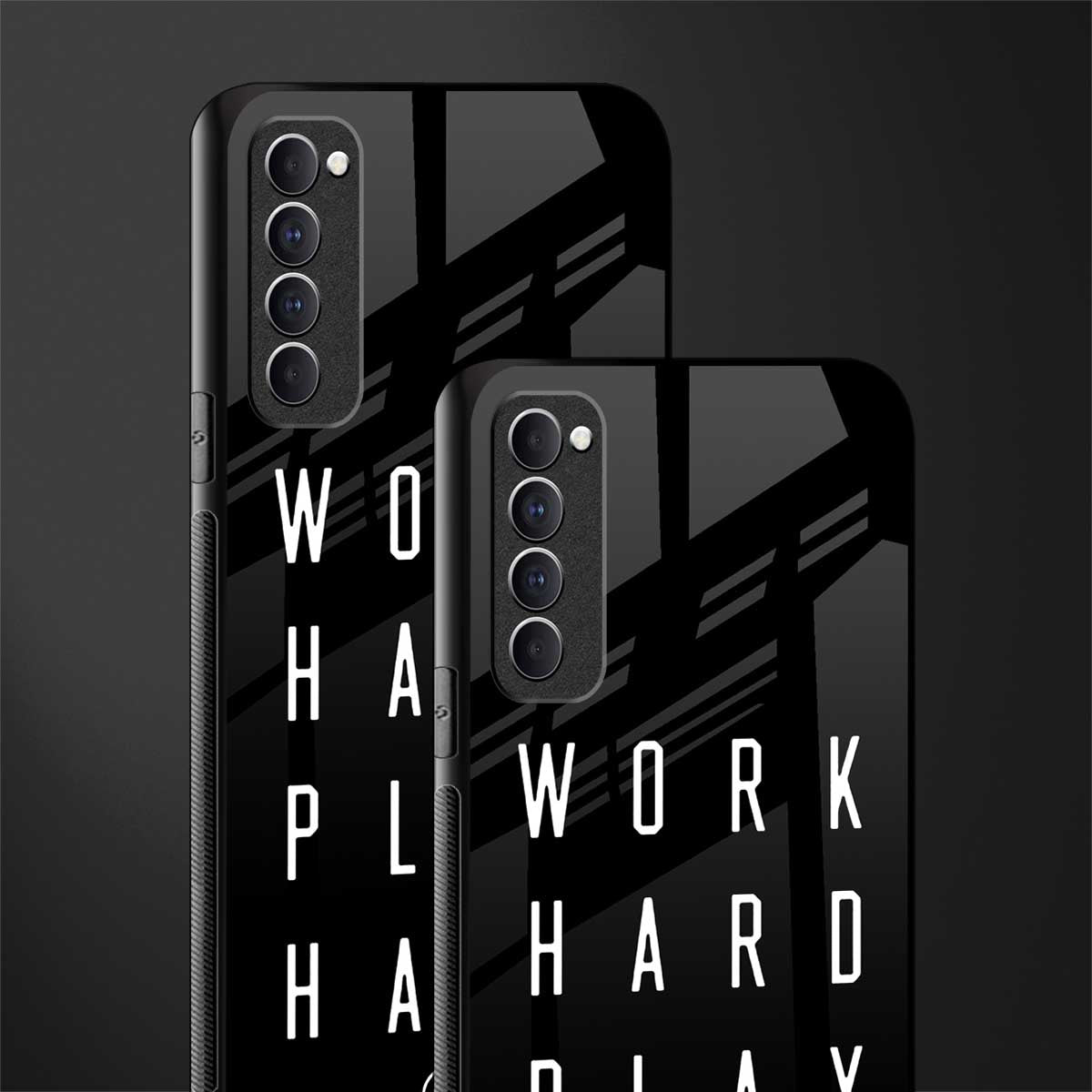 work hard play hard glass case for oppo reno 4 pro image-2