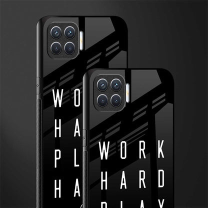 work hard play hard glass case for oppo f17 pro image-2