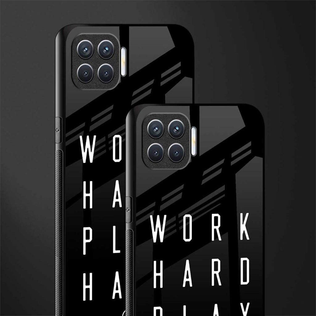 work hard play hard glass case for oppo f17 image-2
