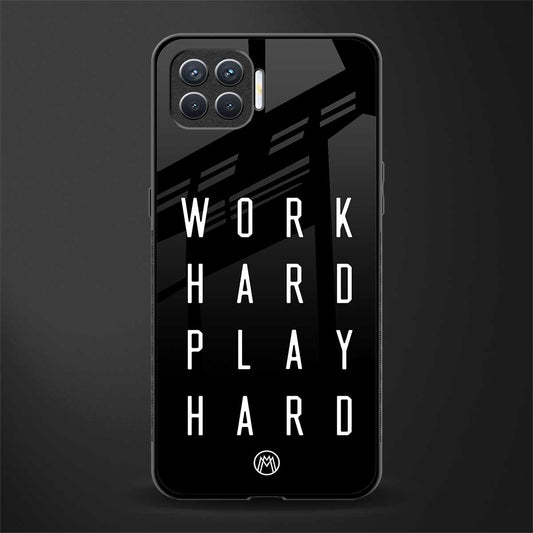 work hard play hard glass case for oppo f17 image
