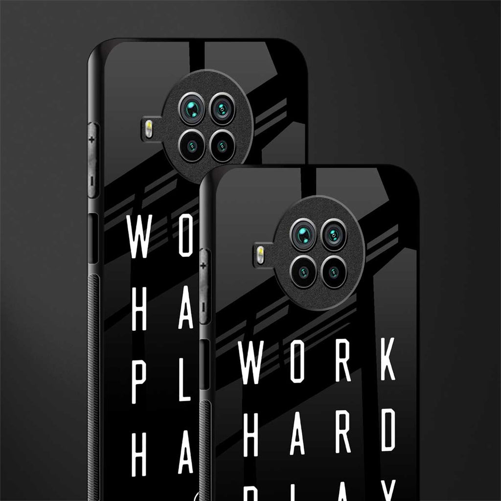 work hard play hard glass case for mi 10i image-2