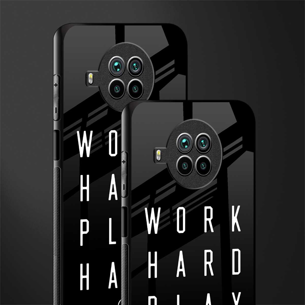 work hard play hard glass case for mi 10i image-2
