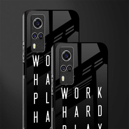 work hard play hard glass case for vivo y51 image-2