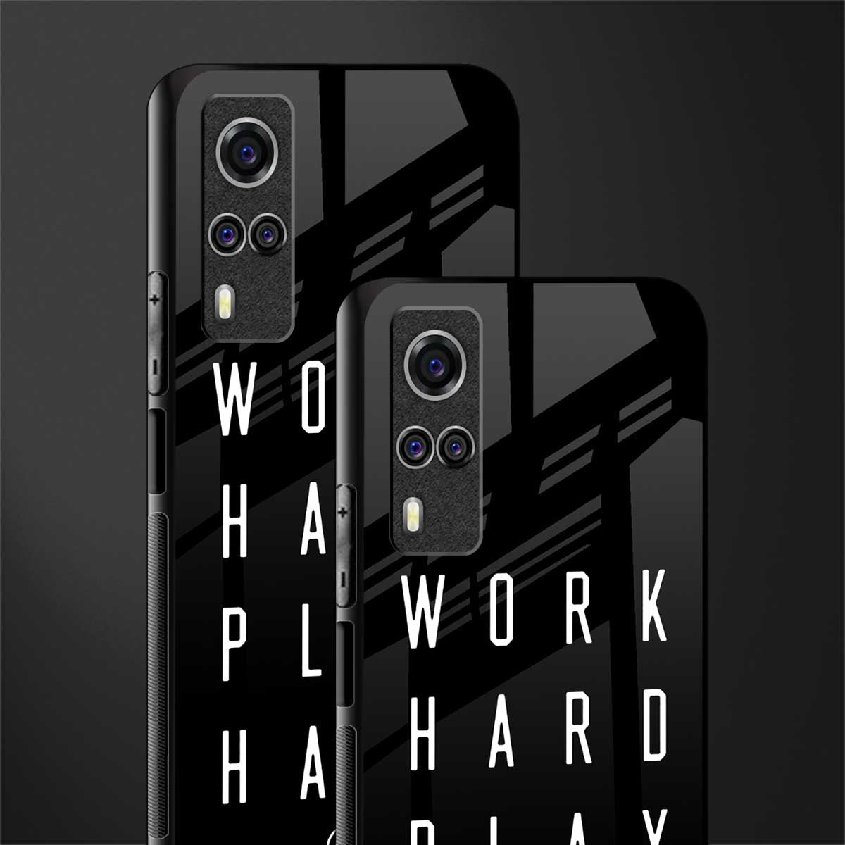 work hard play hard glass case for vivo y53s image-2