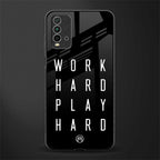 work hard play hard glass case for redmi 9 power image