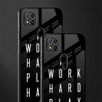 work hard play hard glass case for redmi 9 image-2