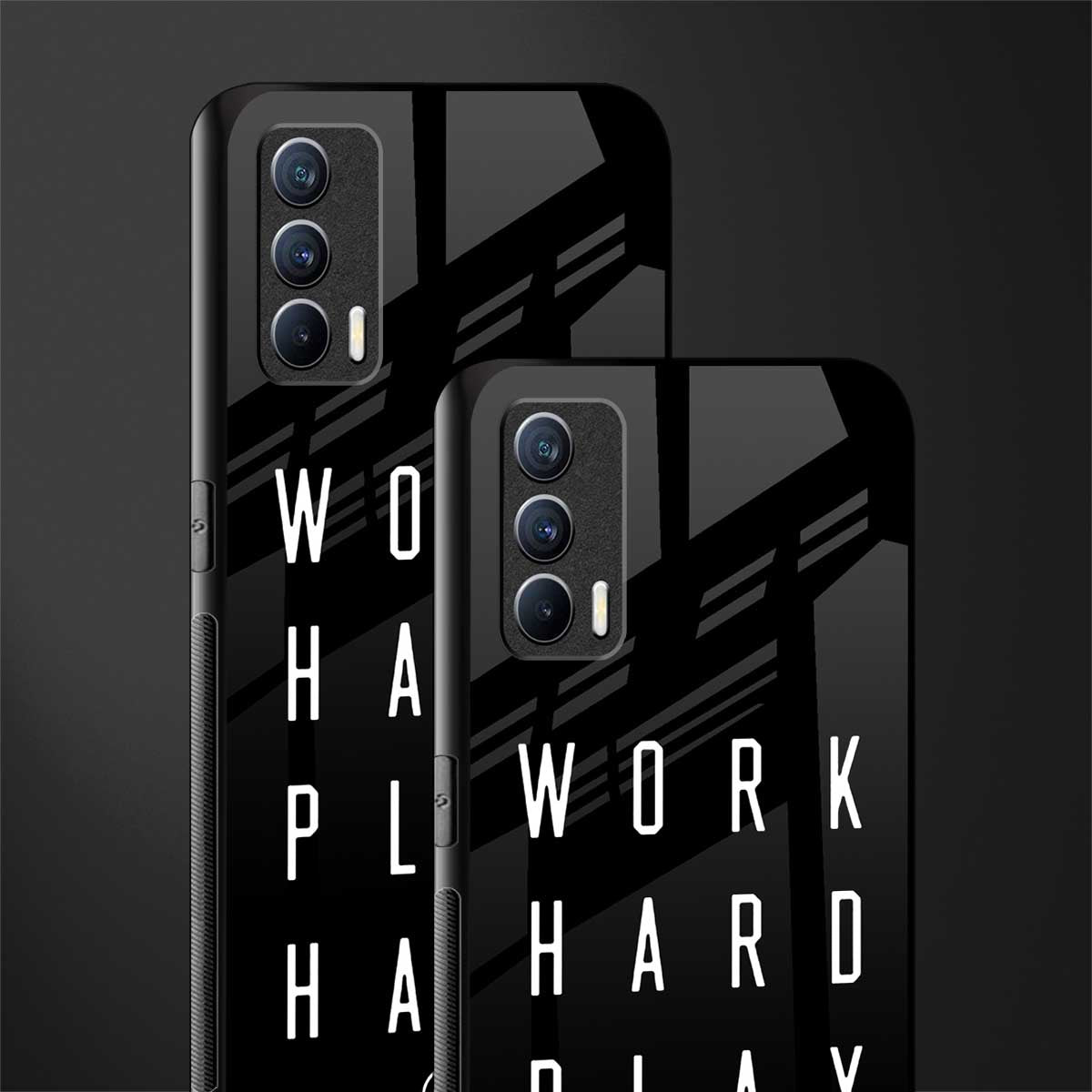 work hard play hard glass case for realme x7 image-2