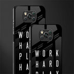 work hard play hard glass case for poco x3 image-2