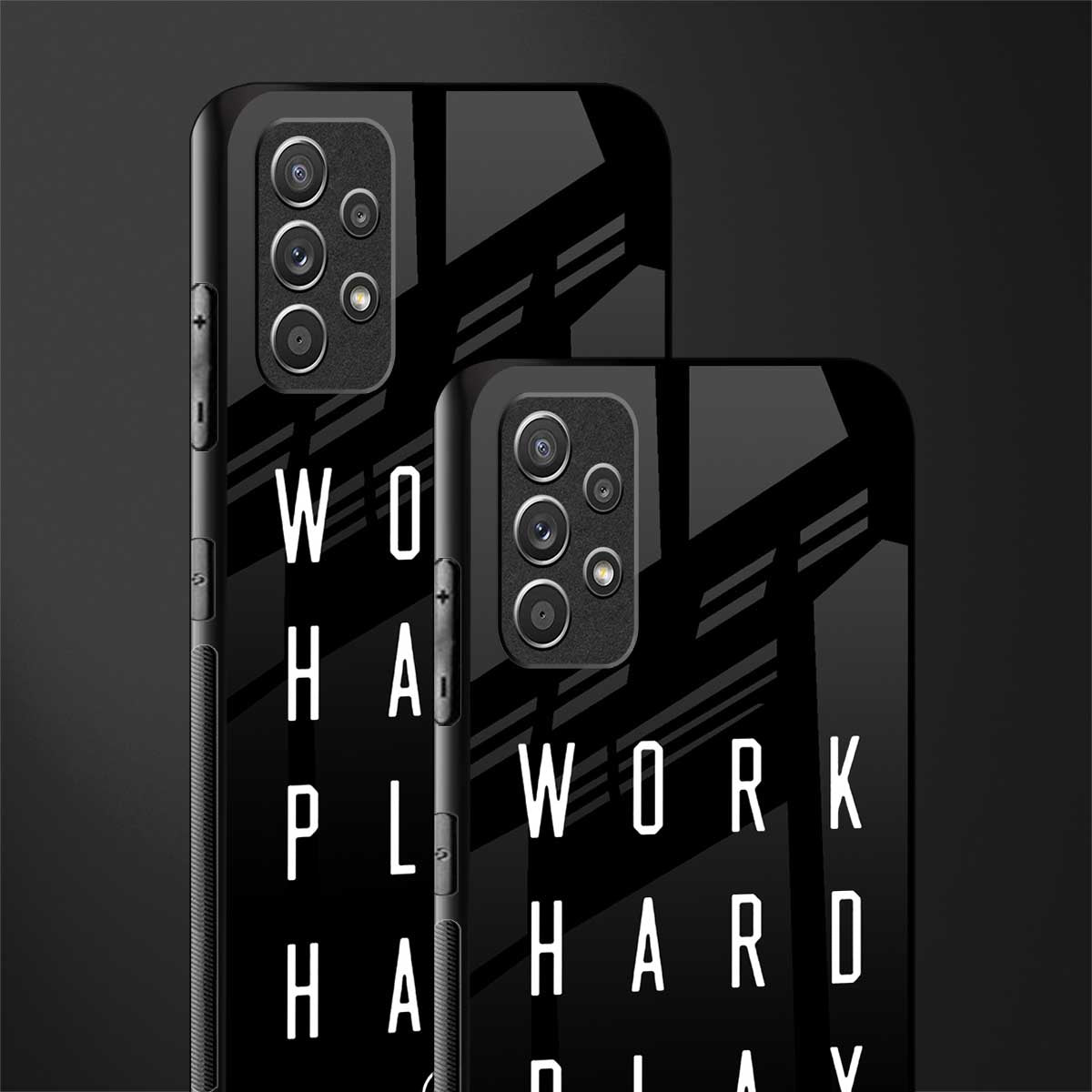 work hard play hard glass case for samsung galaxy a32 4g image-2