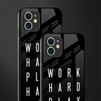 work hard play hard glass case for iphone 12 mini image-2