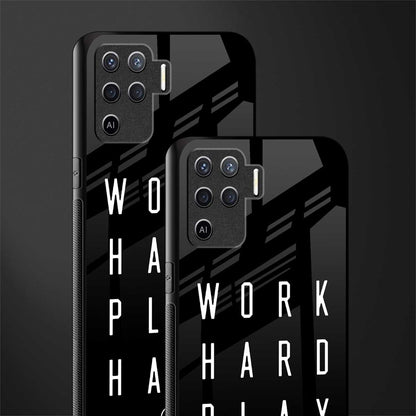 work hard play hard glass case for oppo f19 pro image-2