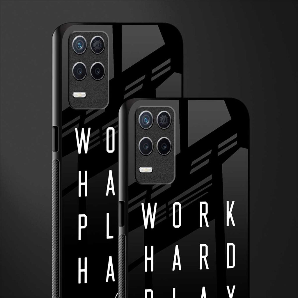 work hard play hard glass case for realme 8 5g image-2