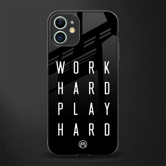 work hard play hard glass case for iphone 12 mini image