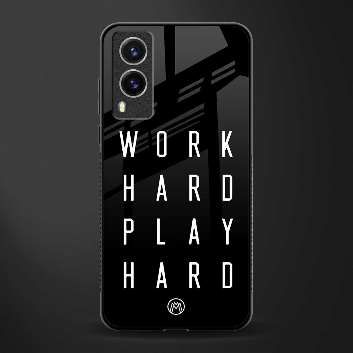 work hard play hard glass case for vivo v21e 5g image