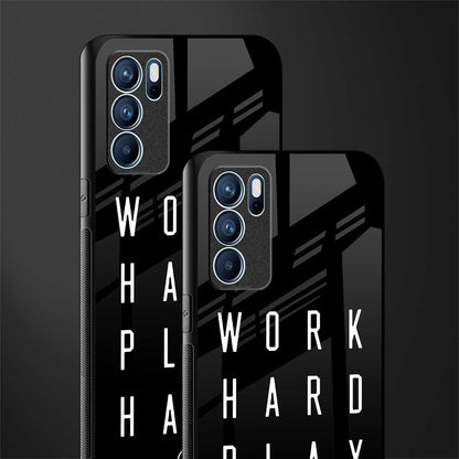 work hard play hard glass case for oppo reno6 5g image-2