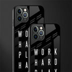 work hard play hard glass case for iphone 11 pro max image-2