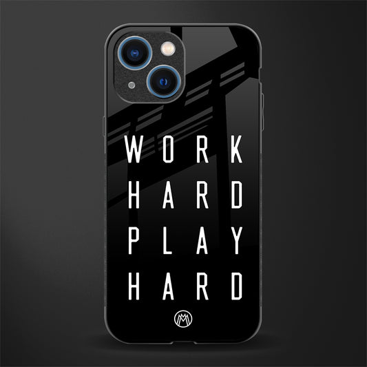 work hard play hard glass case for iphone 13 mini image